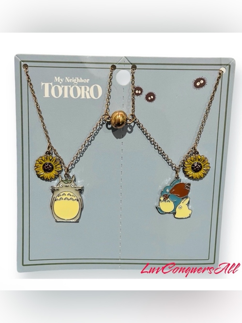 Studio Ghibli My Neighbor Totoro Rustic Sunflower Friendship Necklace Set